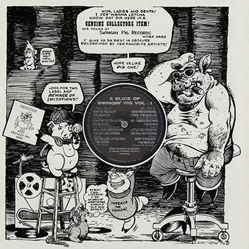 Various Artists – A SLICE OF SWINGIN' PIG VOL. I (The Swingin' Pig TSP-PRO-001) – die cut cover with LP, back side
