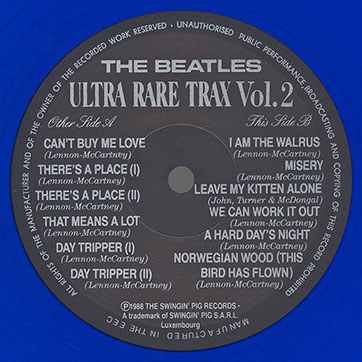 The Beatles - Ultra Rare Trax Vol.2 (The Swingin' Pig TSP 002) – label, side B