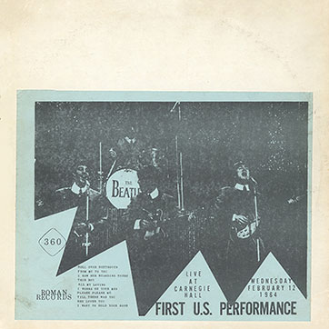The Beatles - First US Performance - Live at Carnegie Hall, Wednesday February 12, 1964 (Wizardo Records WRMB 360) – cover, front side