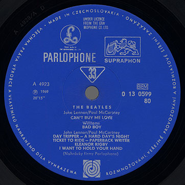 The Beatles - A COLLECTION OF BEATLES OLDIES (Supraphon 0 13 0599) – regular blue label, side 2