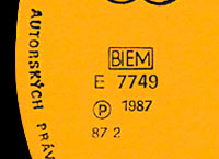 The Beatles - With The Beatles (Supraphon 1113 4400) – label, side 1 (fragment) with the date of publication 1987