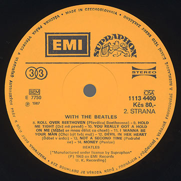 The Beatles - With The Beatles (Supraphon 1113 4400) – label (Var. 1), side 2