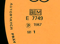 The Beatles - With The Beatles (Supraphon 1113 4400) – label, side 1 (fragment) with the date of publication 1988