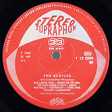 The Beatles - A COLLECTION OF BEATLES OLDIES (Supraphon 0 13 0599) – old style red label (was done by mistake), side 1