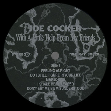 Joe Cocker – WITH A LITTLE HELP FROM MY FRIENDS by label unknown (Russia) – label (var. 1), side 1