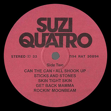Suzi Quatro – SUZI QUATRO (Unknown label P94 RAT 30894) − этикетка (вар. 1), сторона 2