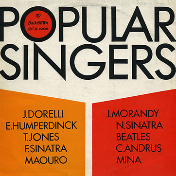 Various Artists (featuring The Beatles, Tom Jones) – POPULAR SINGERS (Balkanton ВТА 1206) - sleeve (var. 12), front side (same as var. 9 has)