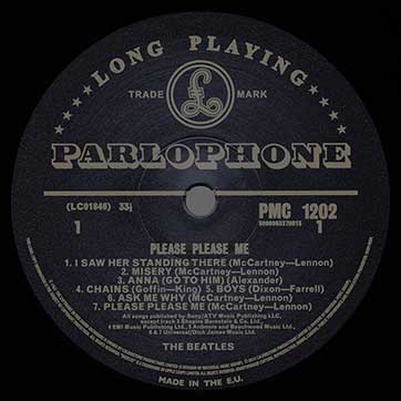 The Beatles - Please Please Me (Universal 5099963379815) – label (var. 11), front side