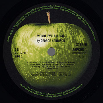 George Harrison - Wonderwall Music (Universal 0602557090307) – label, side 1