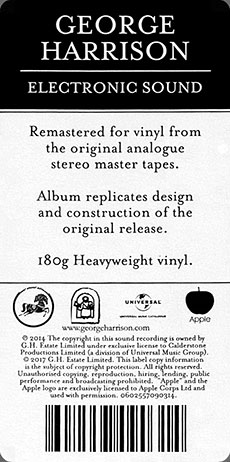 George Harrison - Electronic Sound (Universal 0602557090314) – sticker