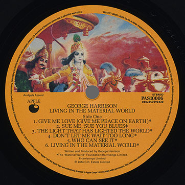 George Harrison - Living In The Material World (Universal 0602557090420) – label, side 1