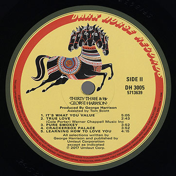 George Harrison - Thirty Three & 1/3 (Universal 0602557136395) – label, side 2
