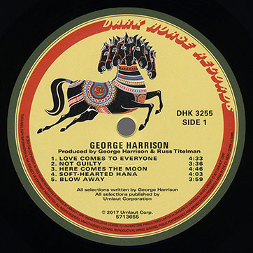 George Harrison - George Harrison (Universal 0602557136555) – label, side 1