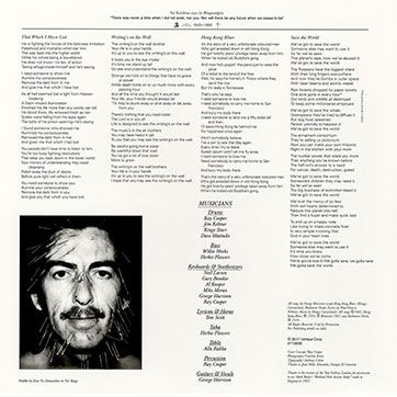 George Harrison - Somewhere In England (Universal 0602557136562) – inner sleeve, back side