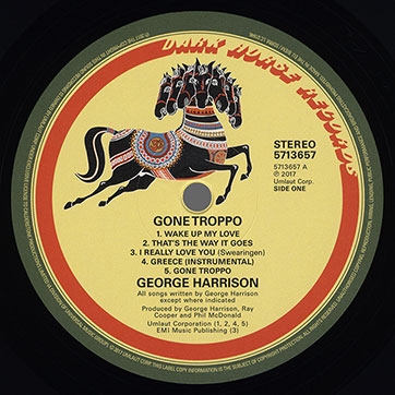 George Harrison - Gone Troppo (Universal 0602557136579) – label, side 1