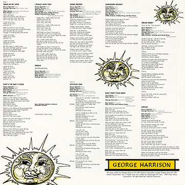 George Harrison - Gone Troppo (Universal 0602557136579) – inner sleeve, back side