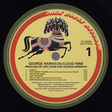George Harrison - Cloud Nine (Universal 0602557136586) – label, side 1