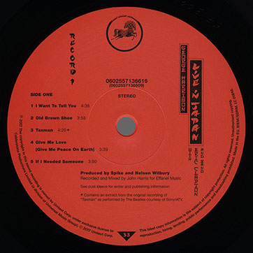 George Harrison - WONDERWALL MUSIC (Universal 5709030) – label of record 1, side 1