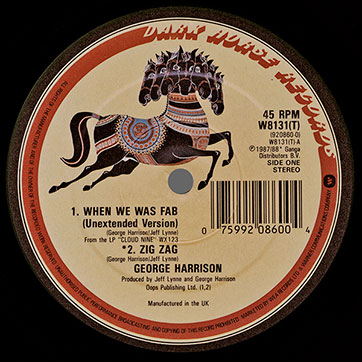 George Harrison - When We Was Fab (Dark Horse W 8131T) – label, side 1
