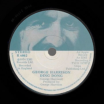 George Harrison - Ding Dong / I Don't Care Anymore (Apple R 6002) − solid center label, side 1
