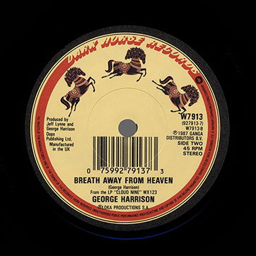 George Harrison - This Is Love / Breath Away From Heaven (Dark Horse W7913 / 927 913-7) – label, side 2