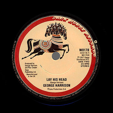 George Harrison - Got My Mind Set On You / Lay His Head (Dark Horse W8178 / 928 178-7) – label (var. one horse), side 2