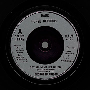 George Harrison - Got My Mind Set On You / Lay His Head (Dark Horse W8178 / 928 178-7) – grey label, side 1