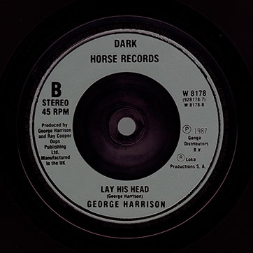George Harrison - Got My Mind Set On You / Lay His Head (Dark Horse W8178 / 928 178-7) – grey label, side 2