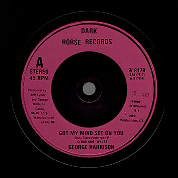 George Harrison - Got My Mind Set On You / Lay His Head (Dark Horse W8178 / 928 178-7) – red label, side 1