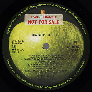 Ringo Starr - BEAUCOUPS OF BLUES (Apple PAS 10002) - label (var. light green apple), side 1