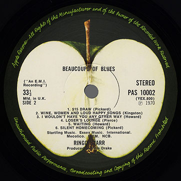 Ringo Starr - BEAUCOUPS OF BLUES (Apple PAS 10002) - label (var. light green apple), side 2