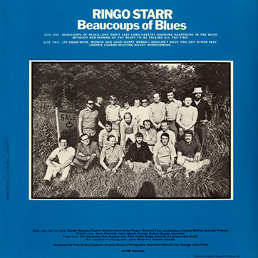 Ringo Starr - BEAUCOUPS OF BLUES (Apple PAS 10002) - gatefold cover (var. 1), back side
