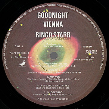 Ringo Starr - GOODNIGHT VIENNA (Apple PCS 7168) - label, side 1