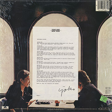 John Lennon / Yoko Ono - Heart Play: Unfinished Dialogue (Polydor 817 238-1 Y-1) − sleeve in PVC pack, back side
