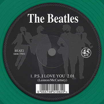 The Beatles Love Me Do (Mischief Music BEAT2) green colored apple shaped single – label, side 2