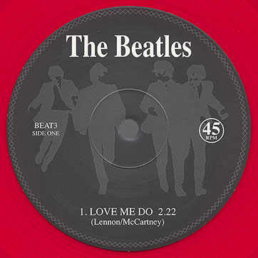 The Beatles Love Me Do (Mischief Music BEAT3) red colored apple shaped single – label, side 1