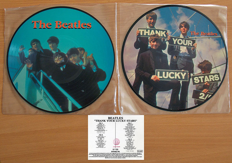 The Beatles - Thank Your Lucky Stars (Cosmic Communications LV 123) double picture disc set – the appearance of the contents (packaging) of this double set