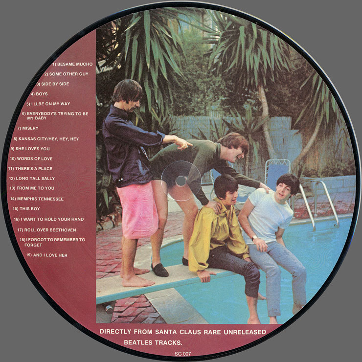 The Beatles - DIRECTLY FROM SANTA CLAUS LP (Santa Claus Records SC007) – picture disc, back side
