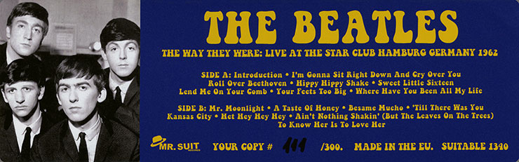 The Beatles - THE WAY THEY WERE: LIVE AT THE STAR CLUB HAMBURG GERMANY 1962 (Mr. Suit Records SUITABLE 1340) – sticker