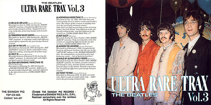 The Beatles - Ultra Rare Trax Vol.3 (The Swingin' Pig TSP CD 025) − artwork insert (in and outside of gatefold)