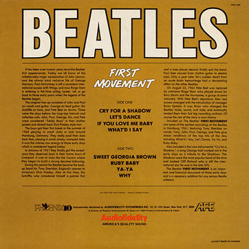 The Beatles - FIRST MOVEMENT (Phoenix 10, PHX 339) – back side