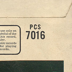 The Beatles - A COLLECTION OF BEATLES OLDIES (Supraphon 0 13 0599) – cover, back side (fragment, right upper corner) with the stereo catalogue number by Parlophone