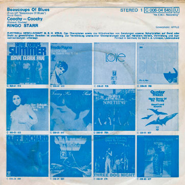 Ringo Starr − Beaucoups Of Blues / Coochy-Coochy (Apple 1C 006-04 645) – sleeve, back side