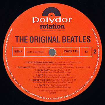 THE BEATLES IN HAMBURG (Polydor 2428 115) – label (Var. 1b), side 2