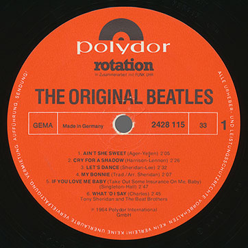 THE BEATLES IN HAMBURG (Polydor 2428 115) – label (Var. 2), side 1