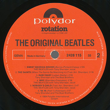 THE BEATLES IN HAMBURG (Polydor 2428 115) – label (Var. 2), side 2