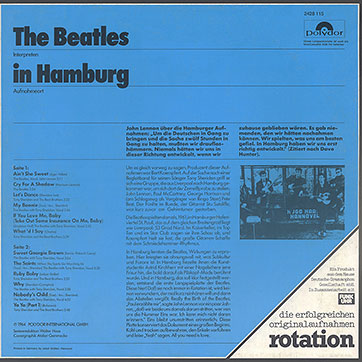 THE BEATLES IN HAMBURG (Polydor 2428 115) – cover, back side
