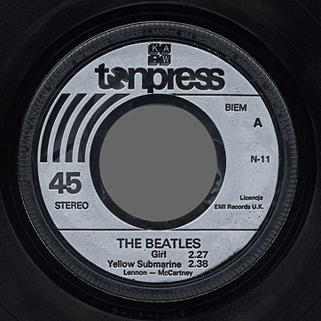 THE BEATLES 2EP set (Tonpress N-10/11) – silver injection moulded label (var. 2) of EP 2, side A