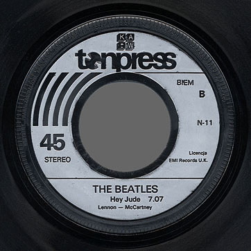 THE BEATLES 2EP set (Tonpress N-10/11) – silver injection moulded label (var. 2) of EP 2, side B