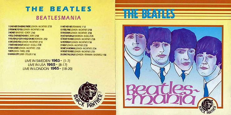 The Beatles - Beatlesmania by Black Panther (BPCD 025) – gatefold front CD insert (in and outside of double folds)